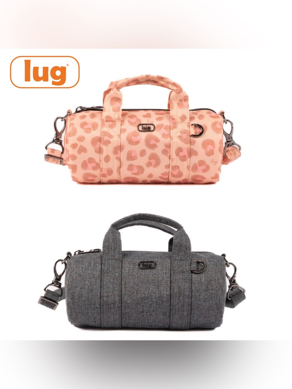 Lug Rallycar Mini Crossbody Bag NWT Faded Leopard Pink or Heather Grey